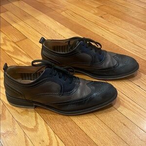 Men's Black and Brown Oxford Shoes EUC